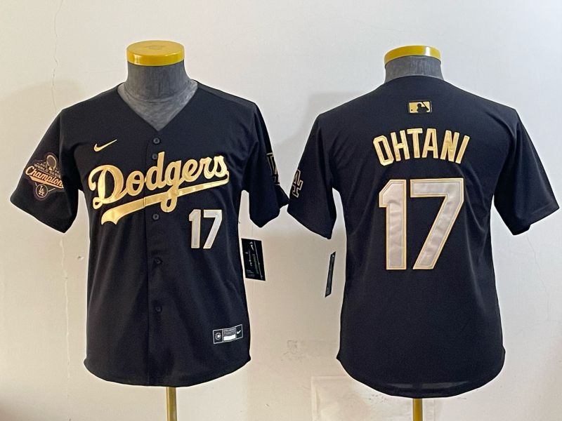 Youth Nike 2026 Los Angeles Dodgers #17 Ohtani  Black Gold Game MLB Jersey 063